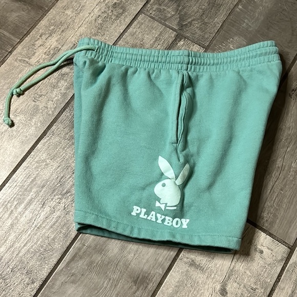 Playboy x Pacsun Aqua Blue Fleece Sweat Shorts Women's Size Small - Picture 1 of 6